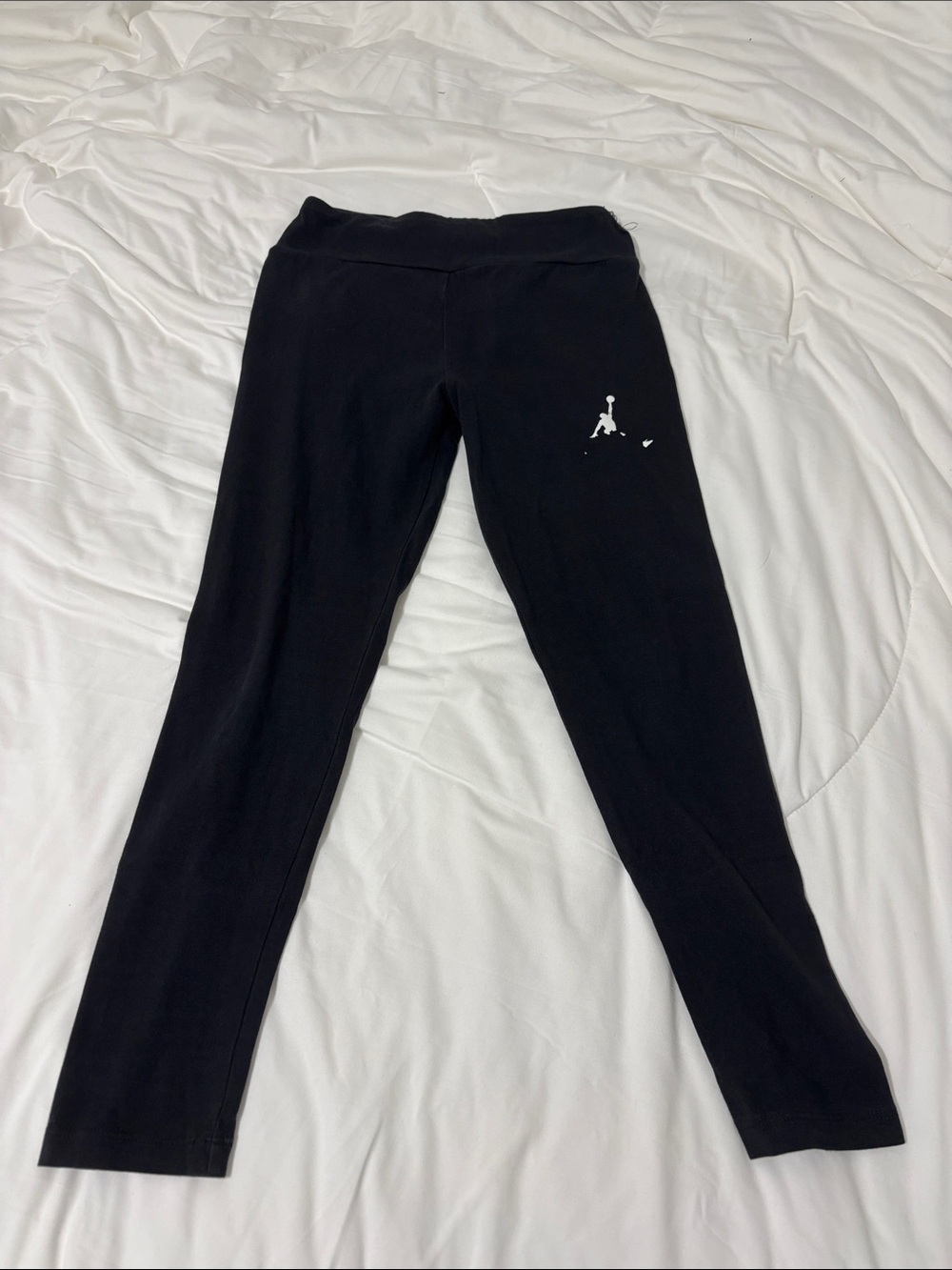 Jordan Black Girls Logo Leggings with White Jumpman